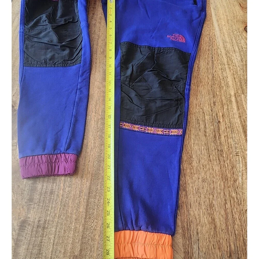 The North Face Rage Pants Mens Medium Blue Fleece Joggers Hiking Colorblock